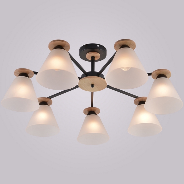 

Потолочная люстра на штанге Reluce 01625-0.3-07 BK+WOOD, Древесный, 01625-0.3-07 BK+WOOD
