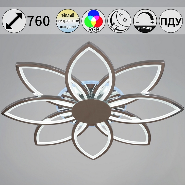 

Потолочный светильник светодиодный с пультом Reluce 09877-0.3-08 CR (RGB), Хром, 09877-0.3-08 CR (RGB)