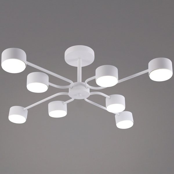 Изображение товара Потолочная люстра на штанге Reluce 03708-0.3-08 WT GX53 белая современная стиль лофт