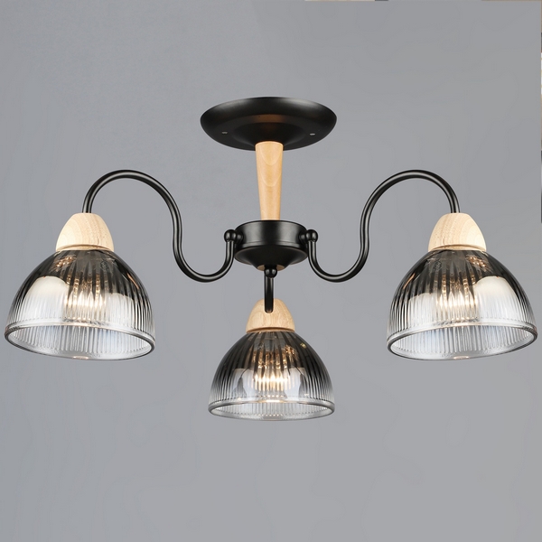 

Потолочная люстра на штанге Reluce 69660-0.3-03 BK+WOOD, Черный, 69660-0.3-03 BK+WOOD