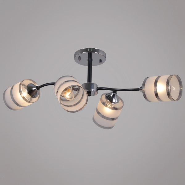 

Потолочная люстра на штанге Reluce 45360-0.3-04 BK+CR, Хром, 45360-0.3-04 BK+CR