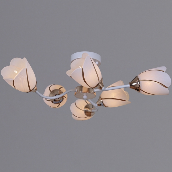 

Потолочная люстра на штанге Reluce 35360-0.3-06 WH+FG, Золото, 35360-0.3-06 WH+FG