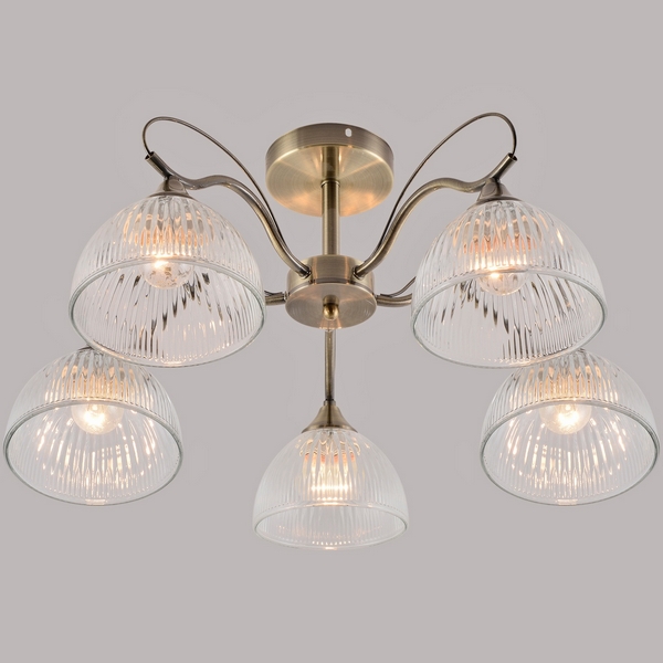 Изображение товара Потолочная люстра на штанге Reluce 90510-0.3-05 AB модерн бронза 5 ламп