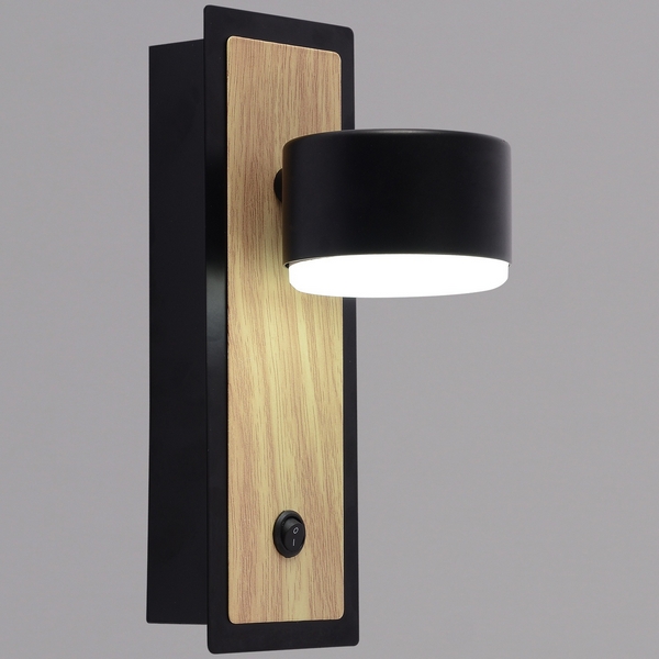 

Бра с выключателем Reluce 12540-0.2-01 BK+WOOD, Древесный, 12540-0.2-01 BK+WOOD