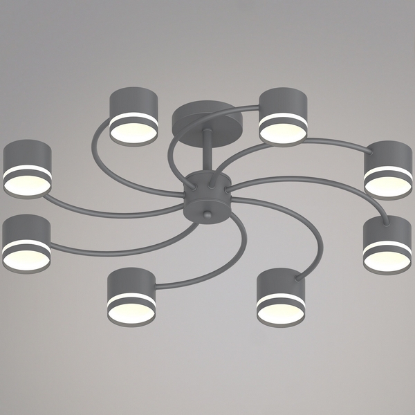 Изображение товара Потолочная люстра на штанге Reluce GX53 8 ламп современный дизайн серый