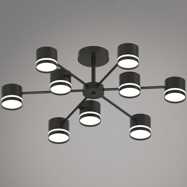 Изображение товара Потолочная люстра на штанге Reluce GX53 9 ламп современный дизайн черный