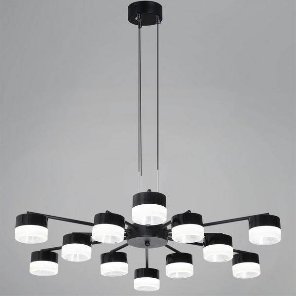 Изображение товара Подвесная люстра Reluce 19490-0.4-6+6 Black с LED-лампами и современным дизайном