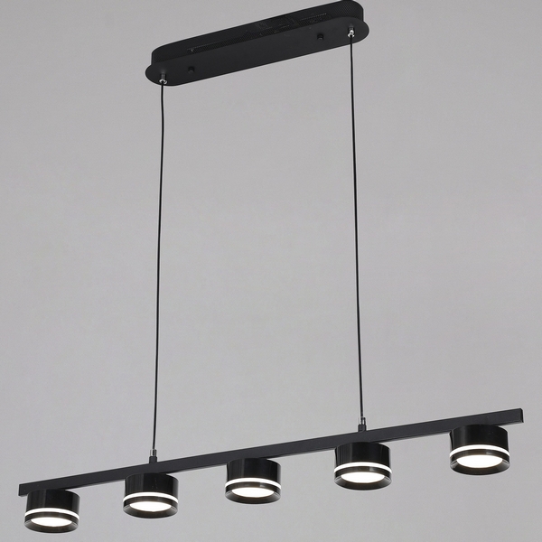 Изображение товара Подвесная люстра Reluce 79490-0.4-05 Black с 5 LED лампами, современный стиль Изображение товара Подвесная люстра Reluce 79490-0.4-05 Black с 5 LED лампами, современный стиль