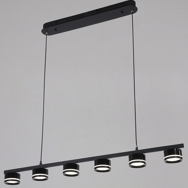 Изображение товара Подвесная люстра Reluce 79490-0.4-06 Black с LED лампами 48 Вт Изображение товара Подвесная люстра Reluce 79490-0.4-06 Black с LED лампами 48 Вт