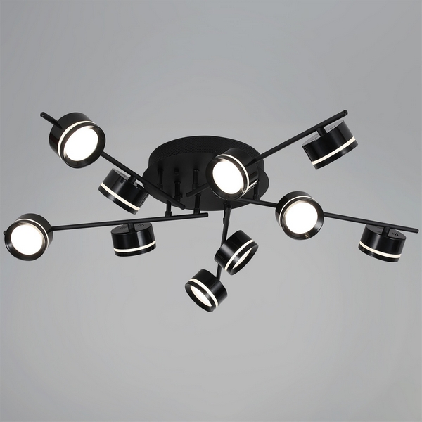 Изображение товара Потолочная люстра Reluce 10590-0.3-10 Black с 10 LED-абажурами Изображение товара Потолочная люстра Reluce 10590-0.3-10 Black с 10 LED-абажурами