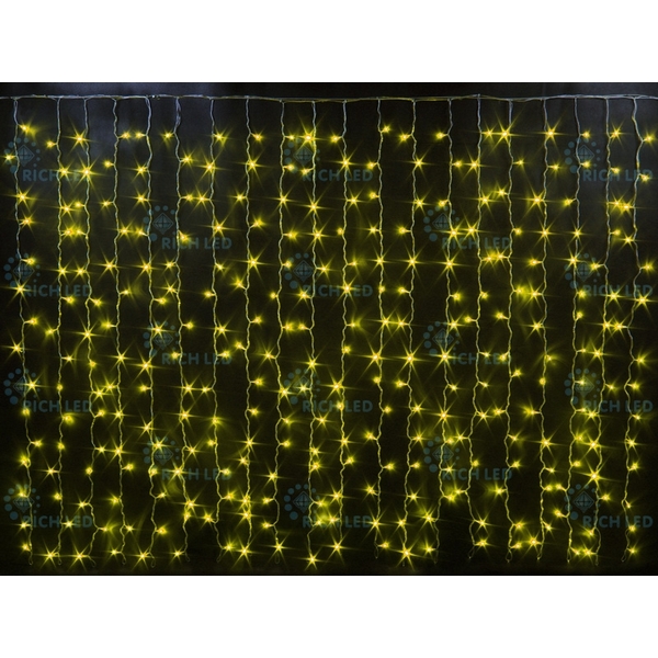 

Гирлянда светодиодная Занавес желтая 220B, LED, провод черный, IP65 Rich LED RL-CS2*1.5-CB/Y, RL-CS2*1.5-CB/Y