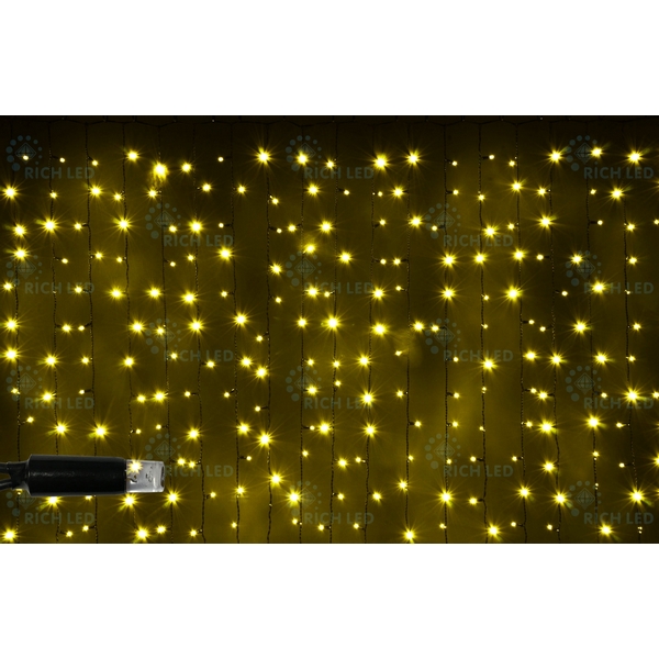 

Гирлянда светодиодная Занавес желтая 220B, LED, провод прозрачный, IP65 Rich LED RL-CS2*1.5-CT/Y, RL-CS2*1.5-CT/Y