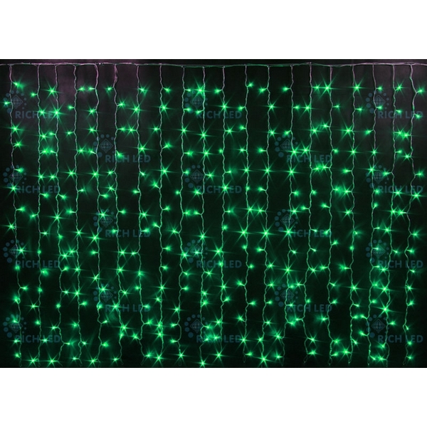 

Гирлянда светодиодная Занавес зеленая 220B, LED, провод прозрачный, IP54 Rich LED RL-CS2*1.5-T/G, RL-CS2*1.5-T/G