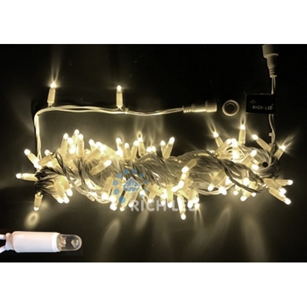 

Гирлянда светодиодная белая постоянного свечения 24B, LED, провод черный, IP65 Rich LED RL-S10C-24V-CB/WW, RL-S10C-24V-CB/WW