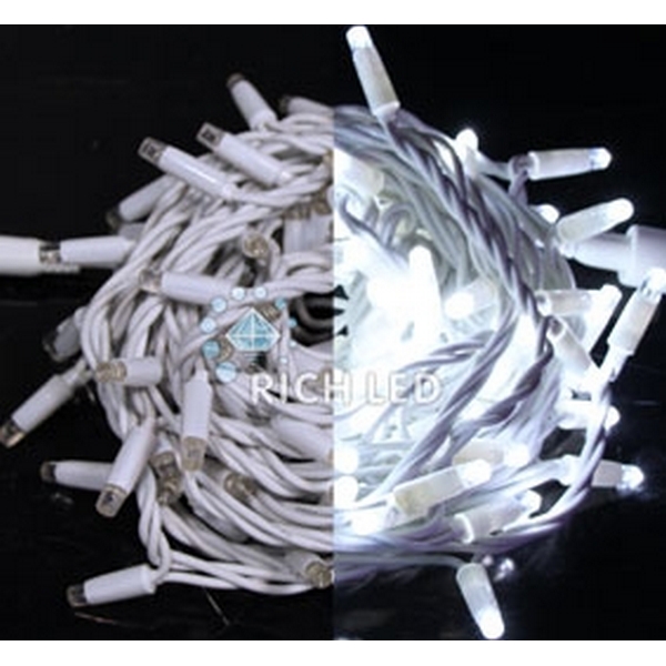 

Гирлянда светодиодная белая постоянного свечения 24B, LED, провод белый, IP65 Rich LED RL-S10C-24V-RW/W, RL-S10C-24V-RW/W