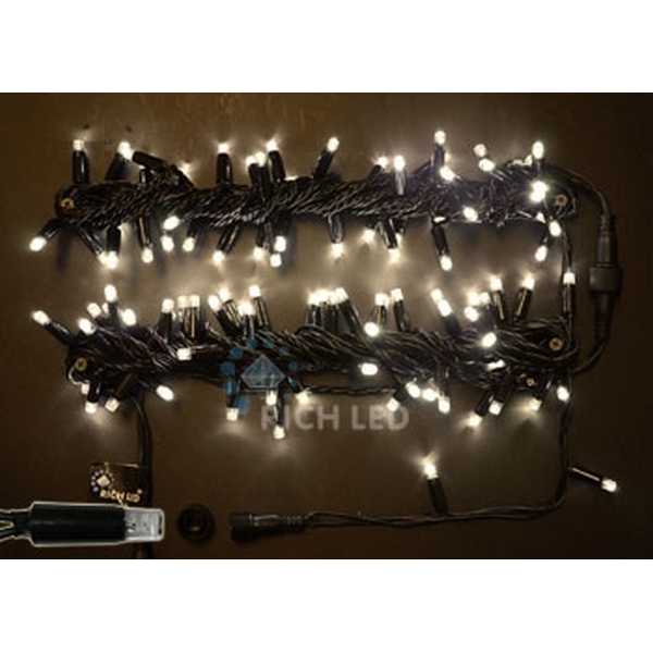 

Гирлянда светодиодная белая с мерцанием 220B, LED, провод черный, IP65 Rich LED RL-S10CF-220V-CB/WW, RL-S10CF-220V-CB/WW