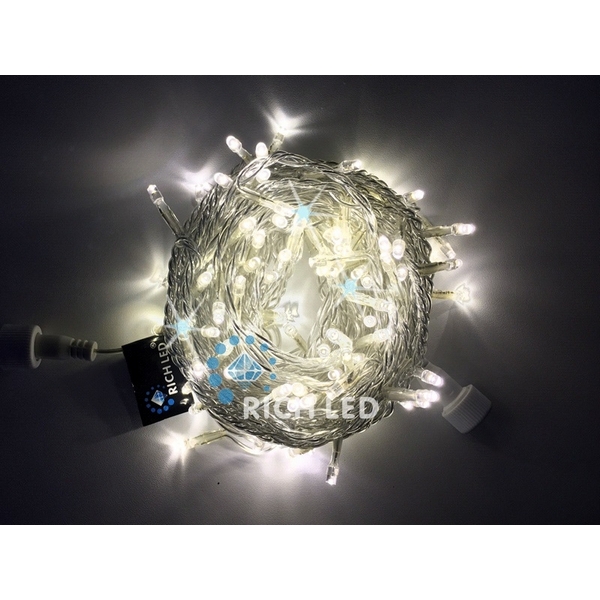 

Гирлянда светодиодная белая с мерцанием 220B, LED, провод прозрачный, IP54 Rich LED RL-S10CF-220V-T/WW, RL-S10CF-220V-T/WW