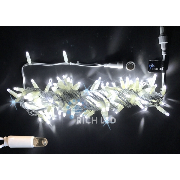 

Гирлянда светодиодная белая с мерцанием 24B, LED, провод черный, IP65 Rich LED RL-S10CF-24V-CB/W, RL-S10CF-24V-CB/W