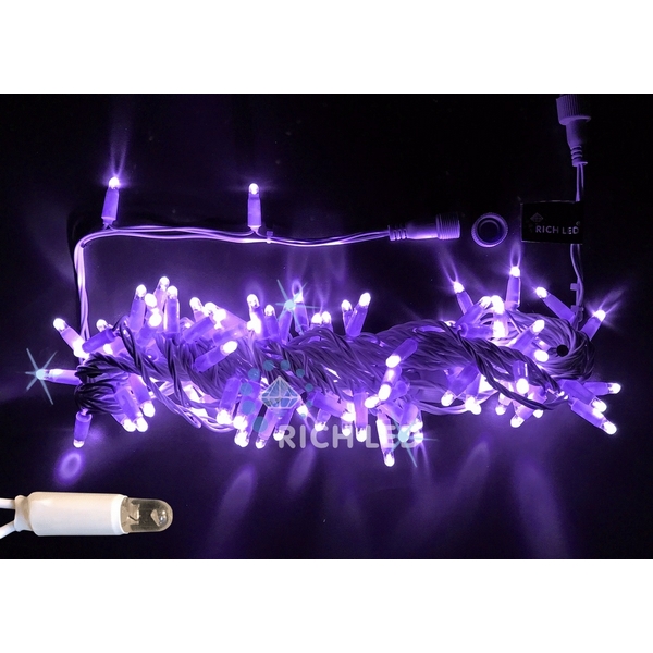 

Гирлянда светодиодная фиолетовая с мерцанием 24B, LED, провод прозрачный, IP65 Rich LED RL-S10CF-24V-CT/V, RL-S10CF-24V-CT/V