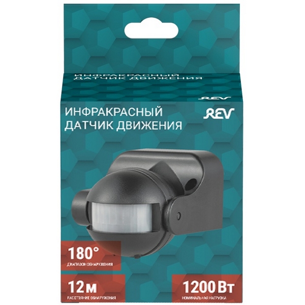 

Датчик движения (180°, 3-720с,12м, 1200Вт, IP44) REV 15318 4, 15318 4