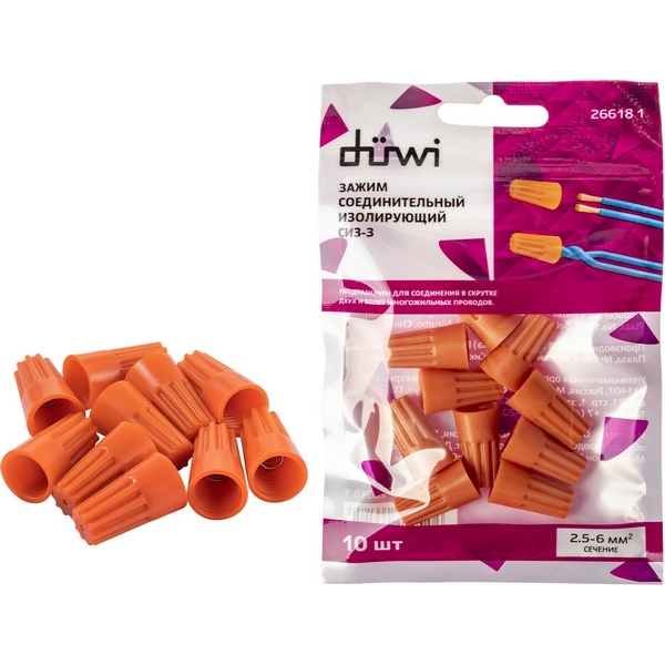 

Зажим соединительный изолирующий 10 шт. duwi 26618 1 Duwi, 26618 1
