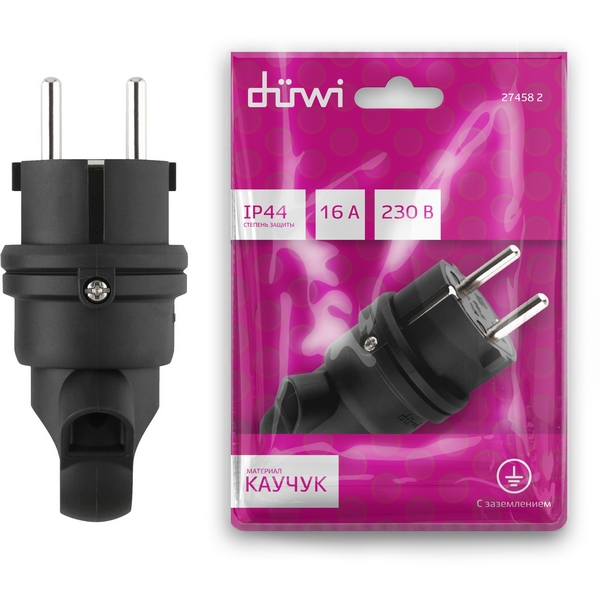 

Вилка угловая с заземлением duwi 27458 2 Duwi, 27458 2