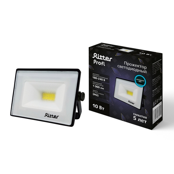 

Прожектор уличный светодиодный Ritter PROFI 53405 5, Черный, PROFI 53405 5