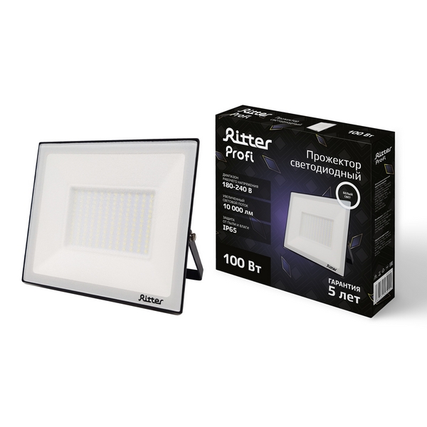 

Прожектор уличный IP65 светодиодный Ritter PROFI 53419 2, Черный, PROFI 53419 2