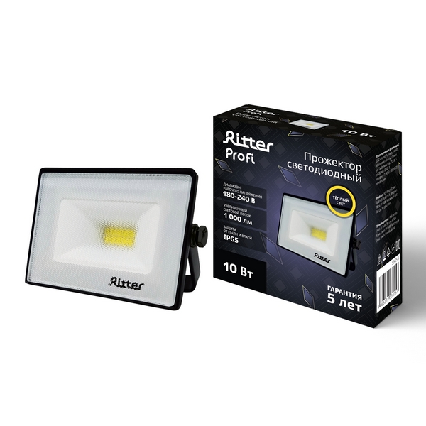 

Прожектор уличный IP65 светодиодный Ritter PROFI 53425 3, Черный, PROFI 53425 3