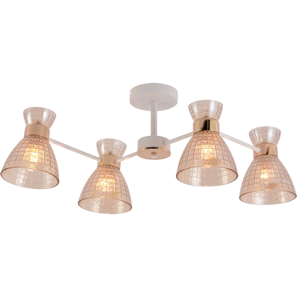 

Потолочная люстра на штанге Rivoli Frances 9182-304 4хЕ27 60 Вт, Янтарный, Frances 9182-304