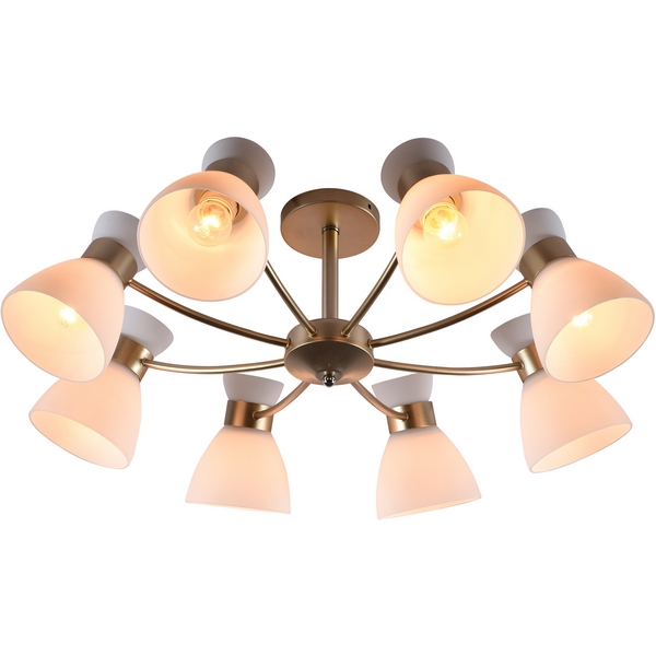 

Потолочная люстра на штанге Rivoli Wendy 9184-308 8хЕ27 60 Вт, Белый, Wendy 9184-308