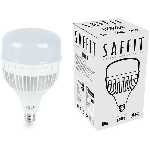 Изображение товара Лампа светодиодная SBHP1150 E27-E40 150W 230V 6400K Saffit 55144 Изображение товара Лампа светодиодная SBHP1150 E27-E40 150W 230V 6400K Saffit 55144