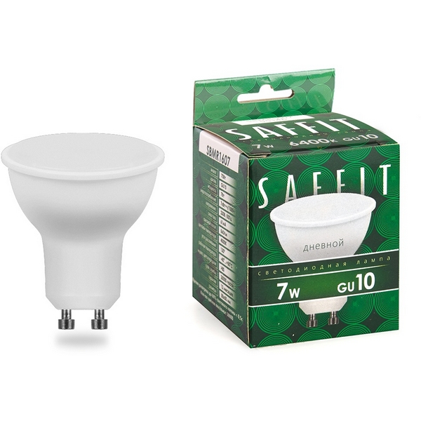 

Лампа светодиодная Saffit SBMR1607 55147 MR16 GU10 7W 230V 6400K, SBMR1607 55147