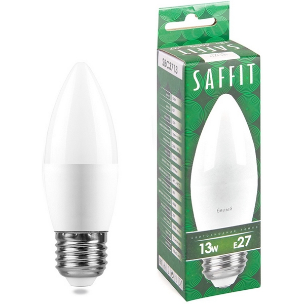 

Лампа светодиодная Saffit SBC3713 55167 Свеча E27 13W 230V 4000K, SBC3713 55167