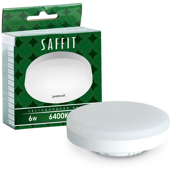 

Лампа светодиодная Saffit SBGX5306 55196 GX53 6W 230V 6400K, SBGX5306 55196