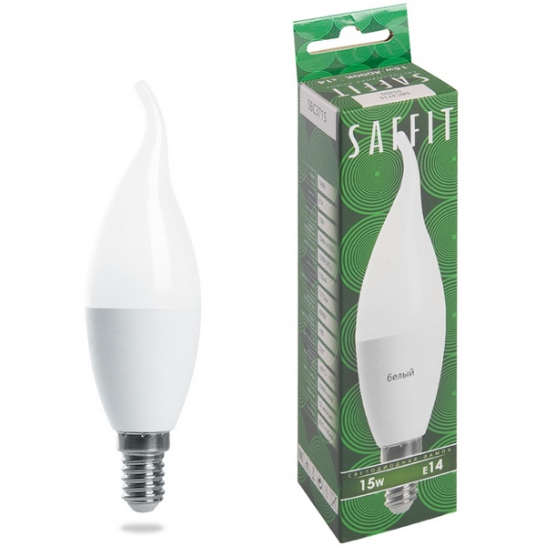 

Лампа светодиодная Saffit SBC3715 55205 Свеча на ветру E14 15W 230V 4000K, SBC3715 55205