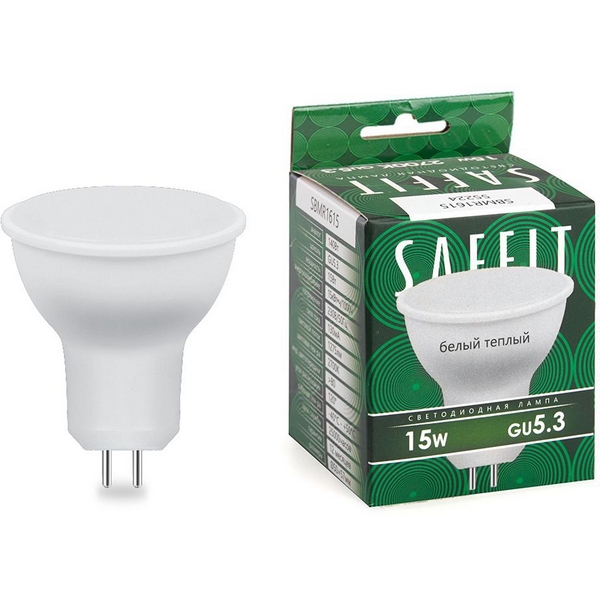 

Лампа светодиодная Saffit SBMR1615 55224 MR16 GU5.3 15W 230V 2700K, SBMR1615 55224