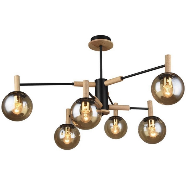 

Потолочная люстра Seven Fires Luara SF3336/6C-BK-AM, Черный, Luara SF3336/6C-BK-AM