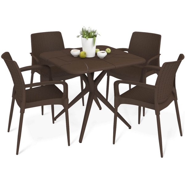 

Обеденная группа Sheffilton SHT-DS213 коричневый/темный орех, SHT-DS213 1912276401