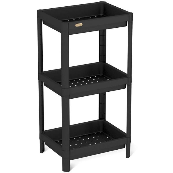Изображение товара Стеллаж Sheffilton SHT-SS25-3 черный из пластика высота 70 см