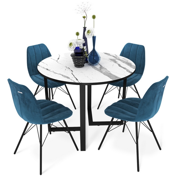 

Обеденная группа Sheffilton SHT-DS229 статуарио венато/морск.глубина/черн.муар от фабрики Sheffilton, Морской;черный, SHT-DS229 4524838201