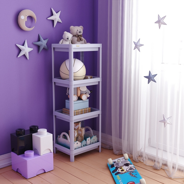 Изображение товара Пластиковый стеллаж для книг Sheffilton SHT-SS25-4 пастельно-лиловый