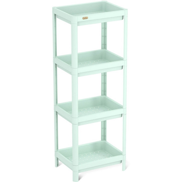 Изображение товара Стеллаж Sheffilton SHT-SS25-4 пастельно-зелёный 100 см пластиковый