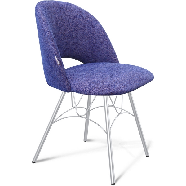 

Стул синий мираж/хром лак Sheffilton SHT-ST34/S107 7332415401, Фиолетовый, SHT-ST34/S107 7332415401