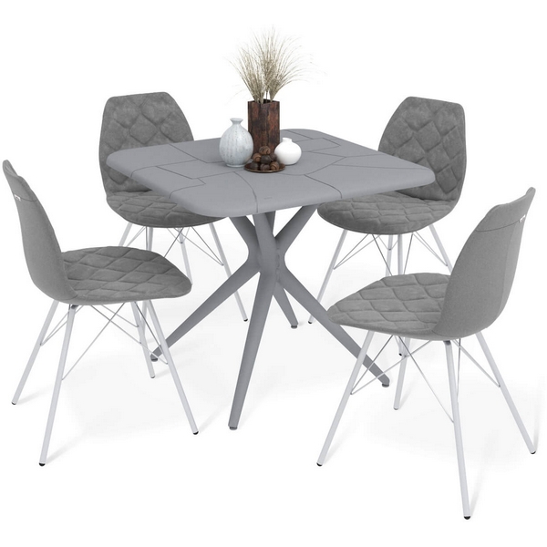 

Обеденная группа SHT-DS211 серый/серый туман/хром лак от фабрики Sheffilton, Серый;хром, SHT-DS211 8550641901