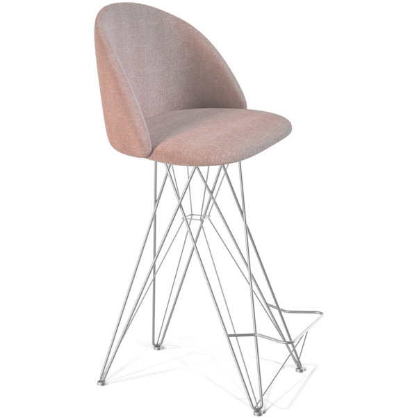 

Стул барный розовый десерт/хром лак Sheffilton SHT-ST35/S66 8902342202, SHT-ST35/S66 8902342202