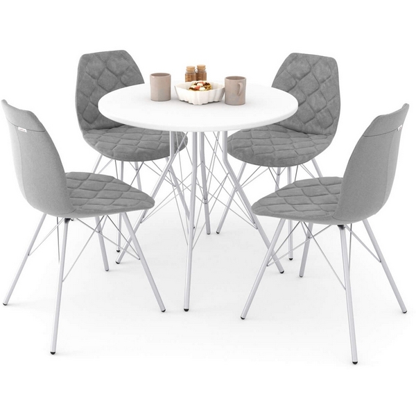 

Обеденная группа SHT-DS142 серый туман/белый/хром лак от фабрики Sheffilton, Серый;белый;хром, SHT-DS142 8974234301