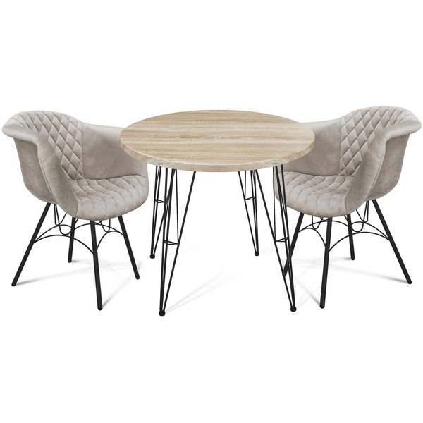 

Обеденная группа лунный камень/черный муар/дуб сонома све Sheffilton SHT-DS150 9898070401, SHT-DS150 9898070401