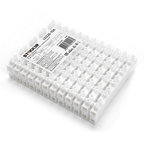 Изображение товара Клемма винтовая 12 пар Stekker 32386 для соединения проводов