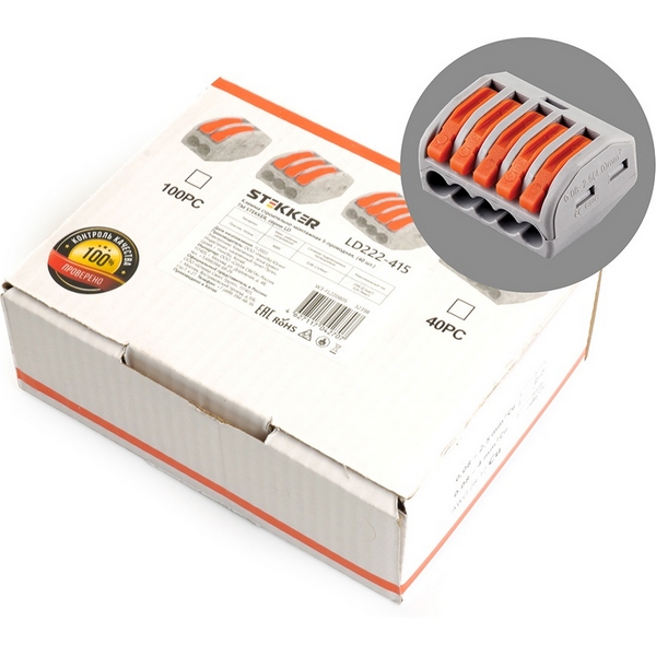 Изображение товара Клемма рычажковая 5-и проводная Stekker 32398